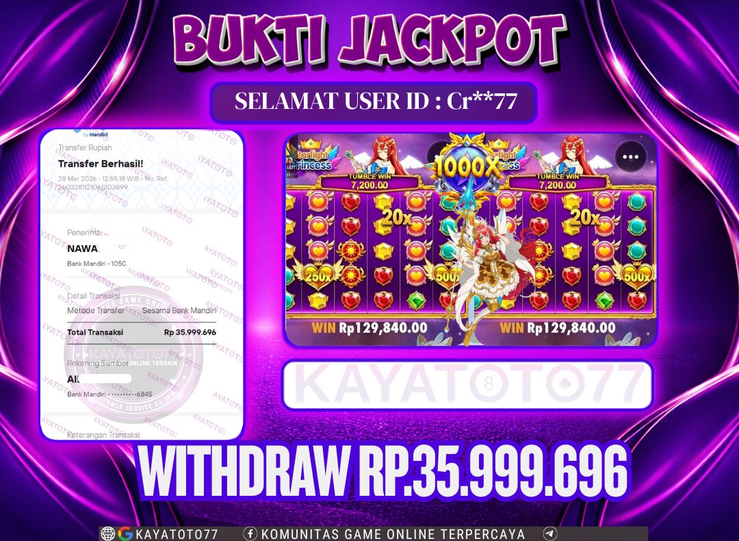 KAYATOTO77 - Bukti Jackpot Besar Di KAYATOTO77 Dalam Permainan PRAGMATIC PLAY - STARLIGHT PRINCESS X 1000